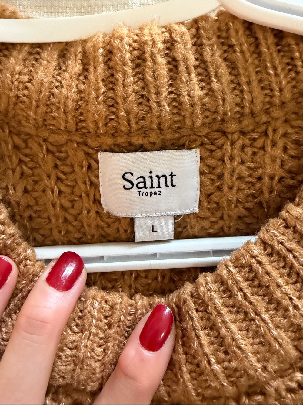 Saint Tropez Women's Crewneck Sweater in Camel